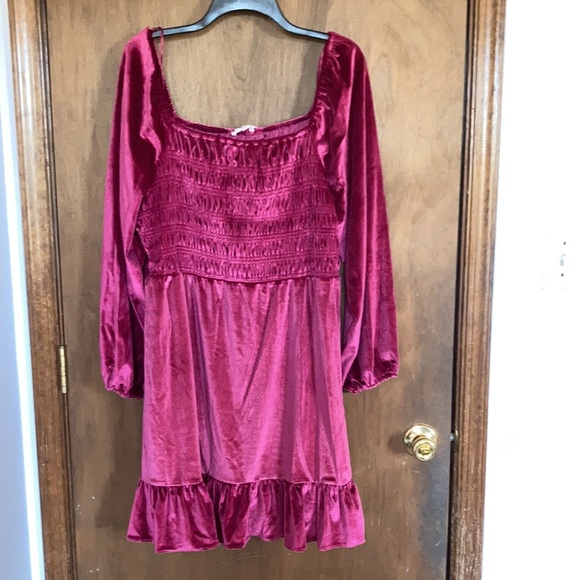 Relisted LC Lauren Conrad smocked flounce hem velvet dress boho size XXL - Picture 13 of 17